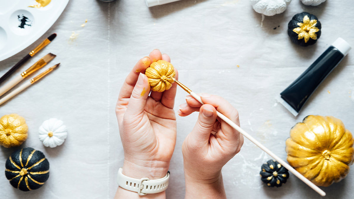 Glided Pumpkins For Halloween Decor