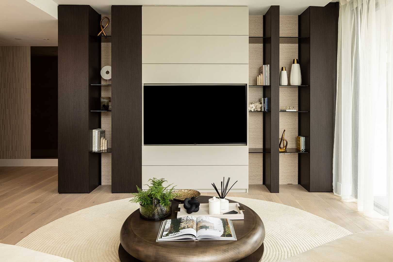 Built-in media unit - modern living room storage
