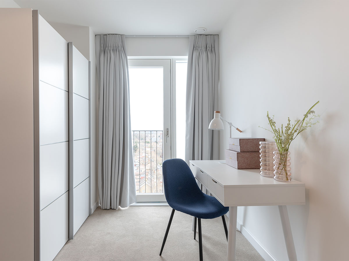 Elegant window dressings enhancing Hendon Waterside apartments