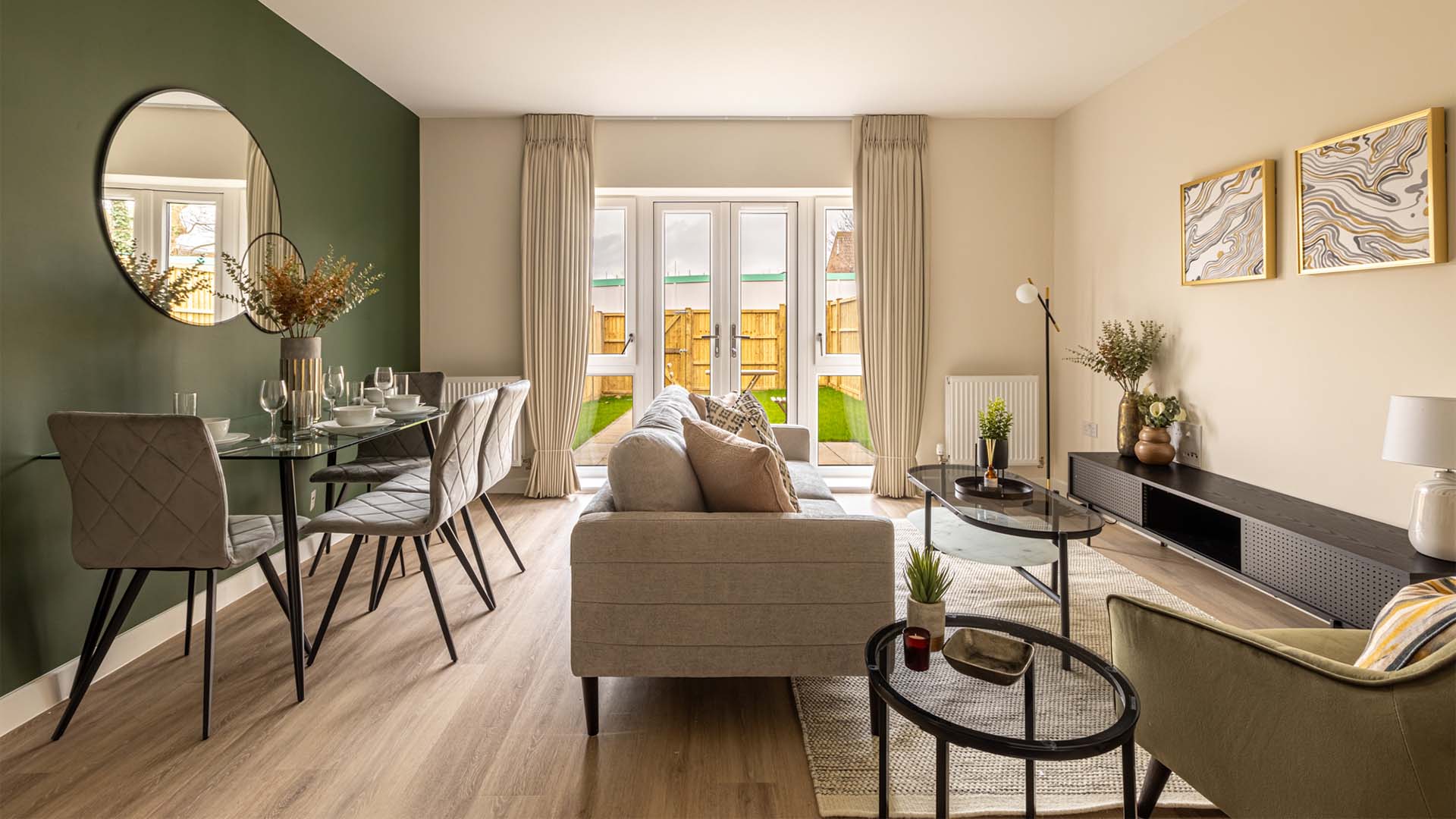 Open concept living with garden view-35