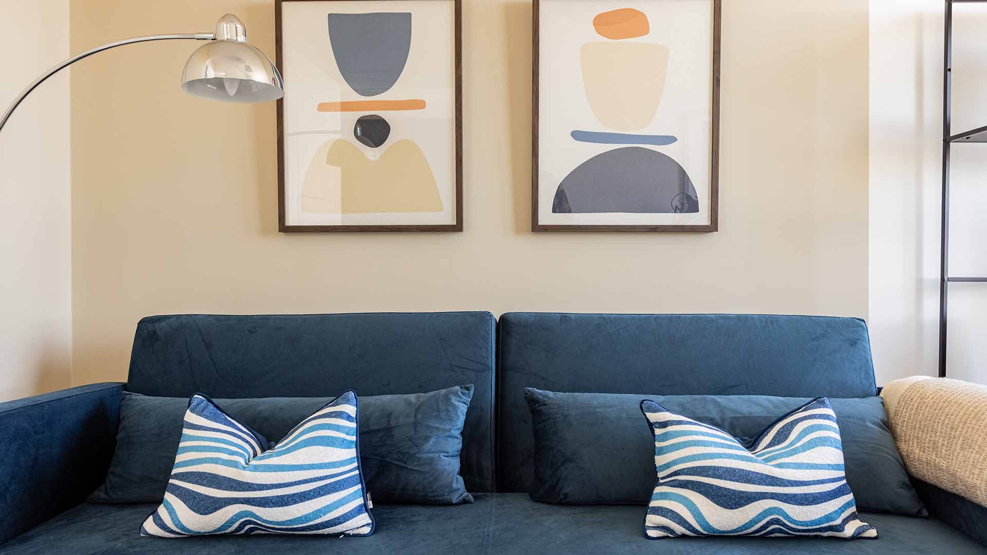 Modern Living Room Sofa & Art Decor at Bermondsey Heights