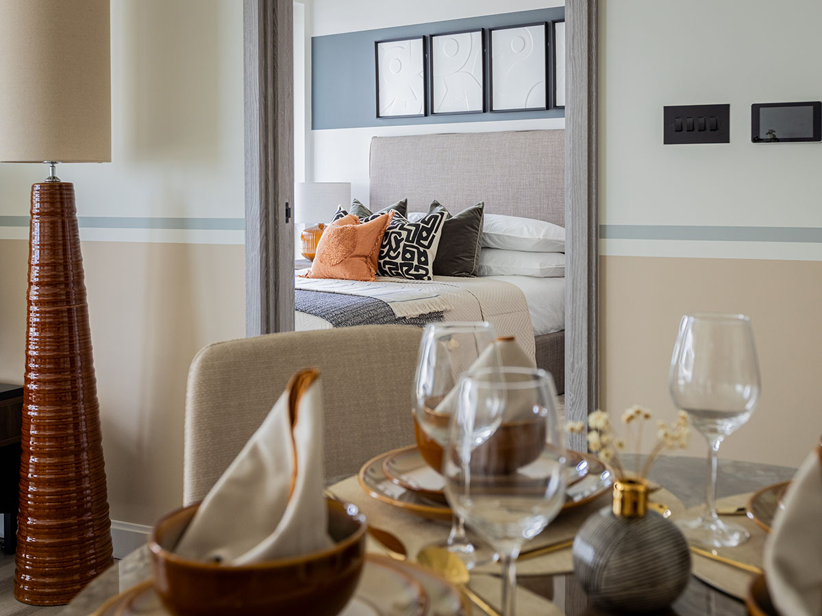 Stylish dining area in a London flat, part of a furnishing package for overseas investors by InStyle Direct