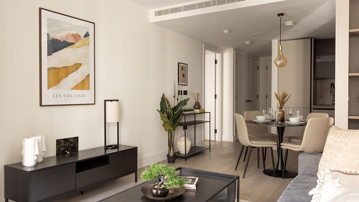 Modern apartment interior design in W2 London staged for property sale and buyer engagement