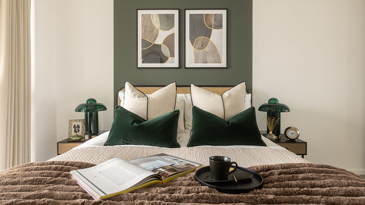 Professionally Furnished Bedroom Styled London bedroom showing professional furnishing that increases rental appeal for overseas investors