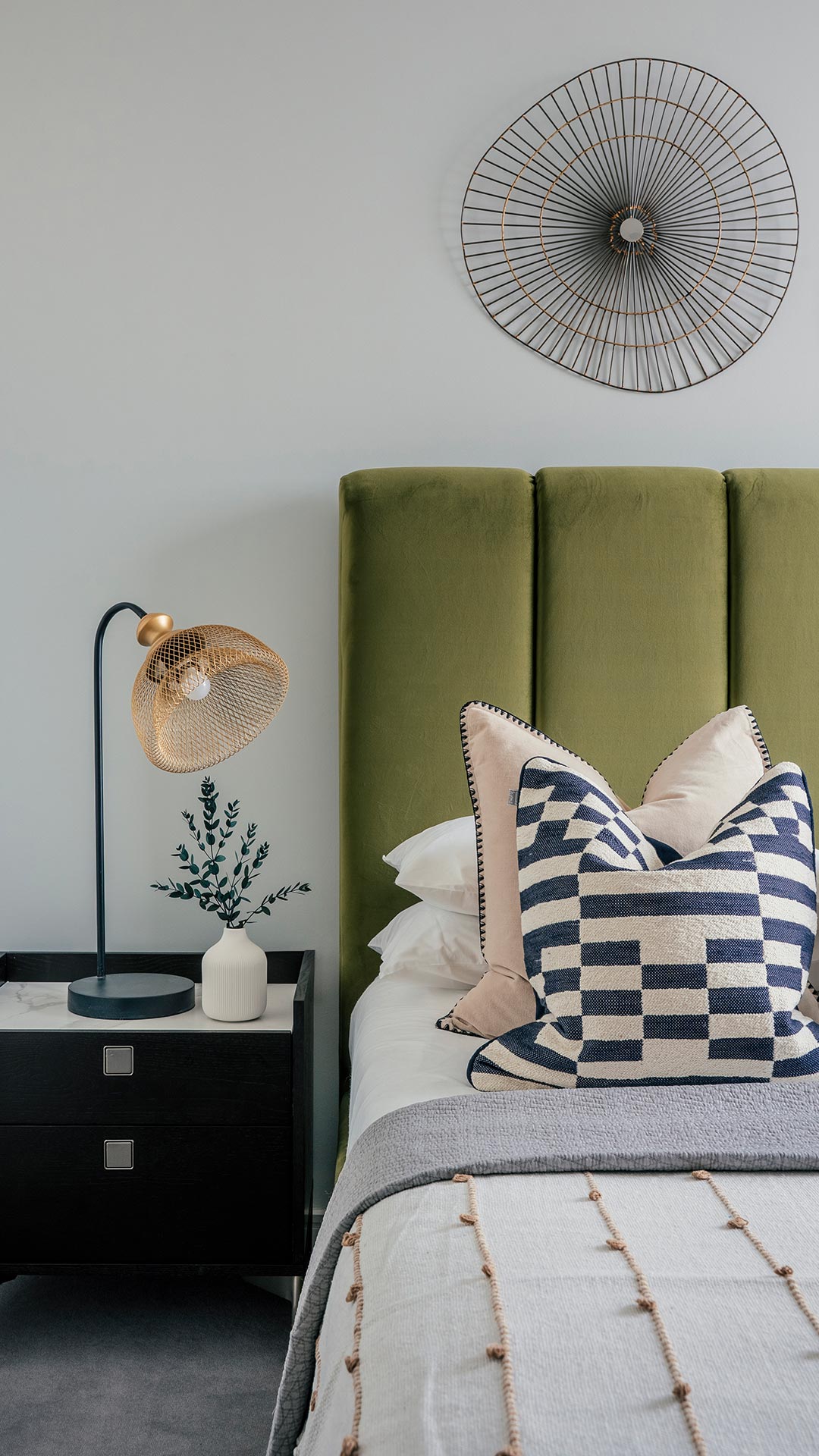 Professionally furnished bedroom in a London flat at Riverside Quarter, enhancing rental appeal for investors