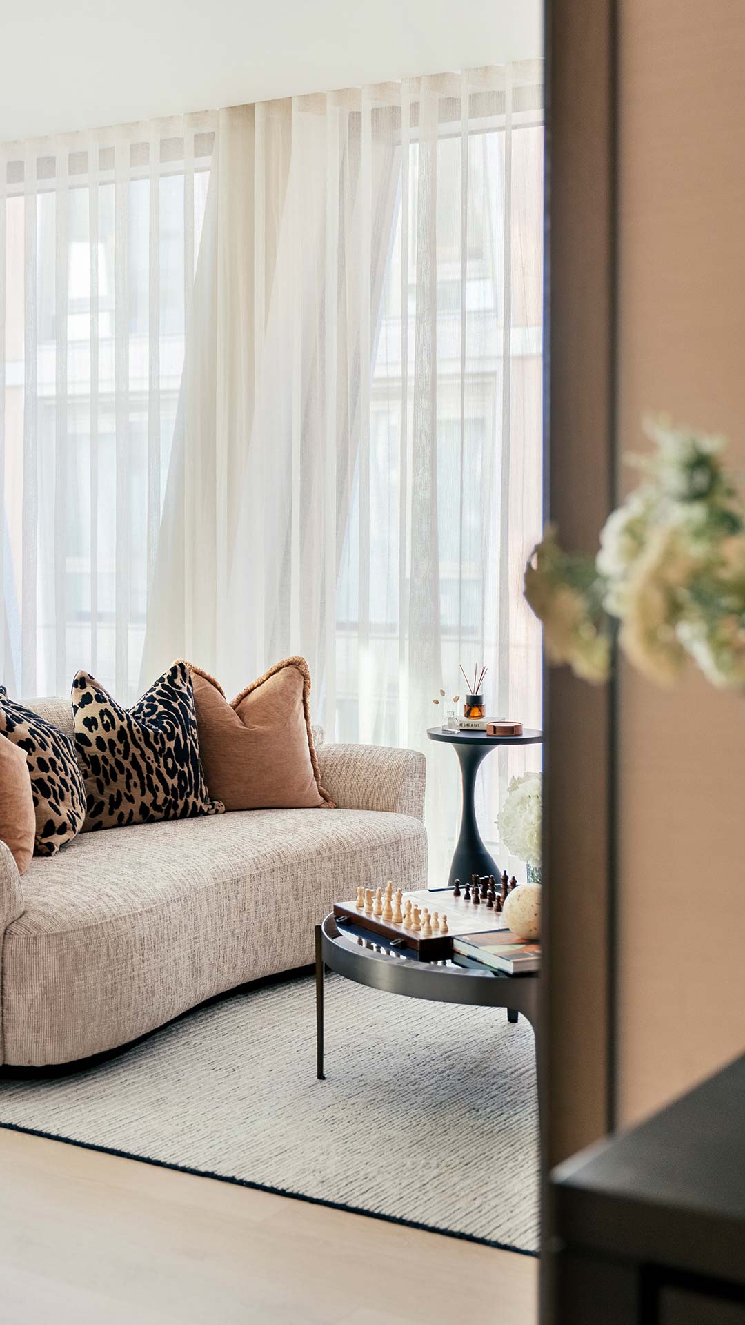 Open plan living space furnished to increase rental yield for overseas landlords in London.