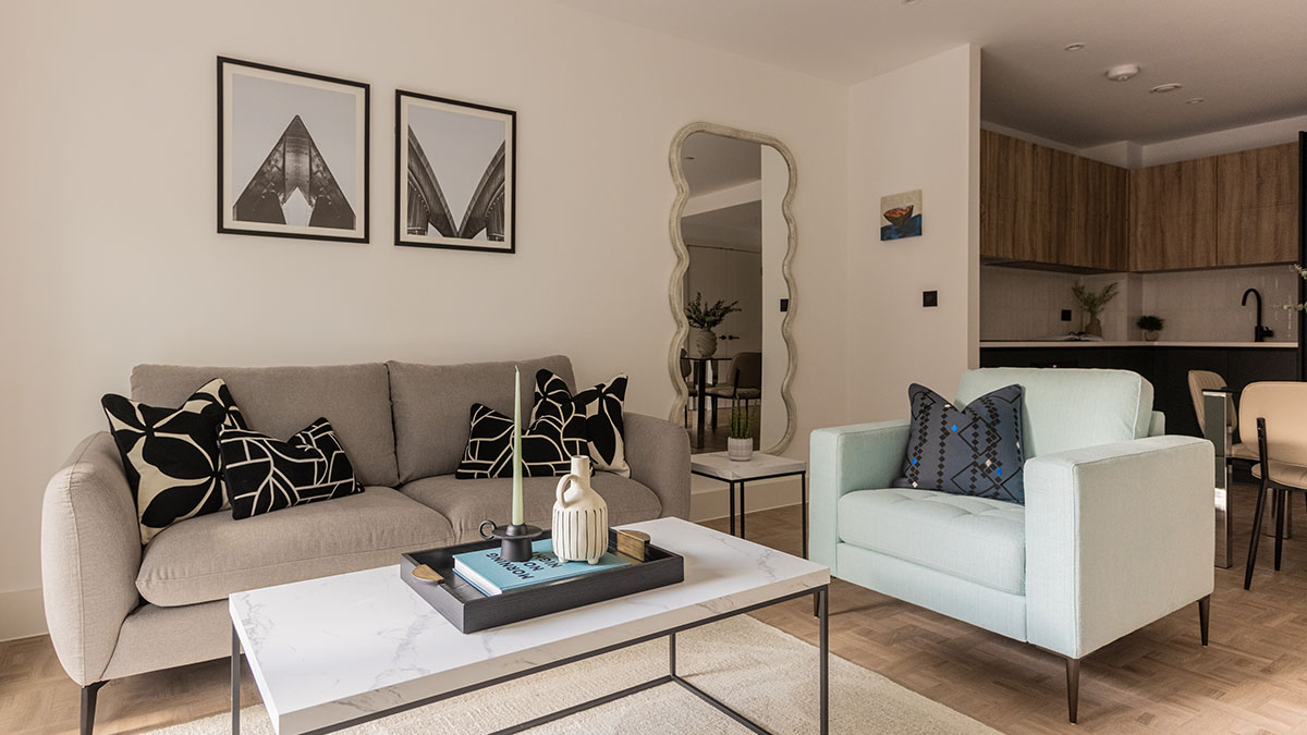 InStyle Direct professional furnishing for a London student rental flat at One Clapham Junction.