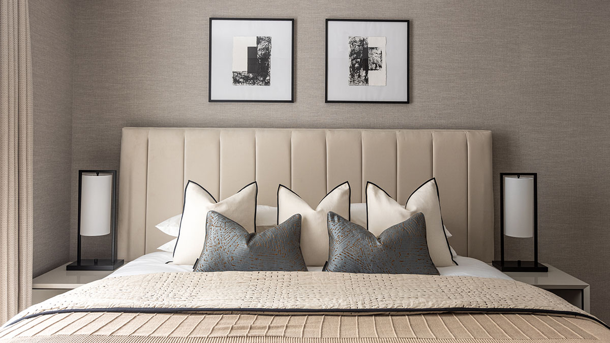 Professional kitchen staging for Fulton & Fifth Wembley flat, designed to increase property value for investors.