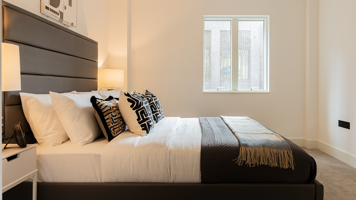 Professional furnishing for an open-plan dining and living area in a London investment property.