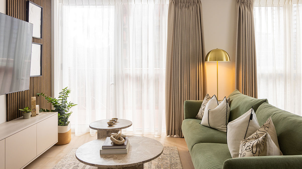 Contemporary interior design for a London rental apartment, using InStyle Direct's professional furnishing service.