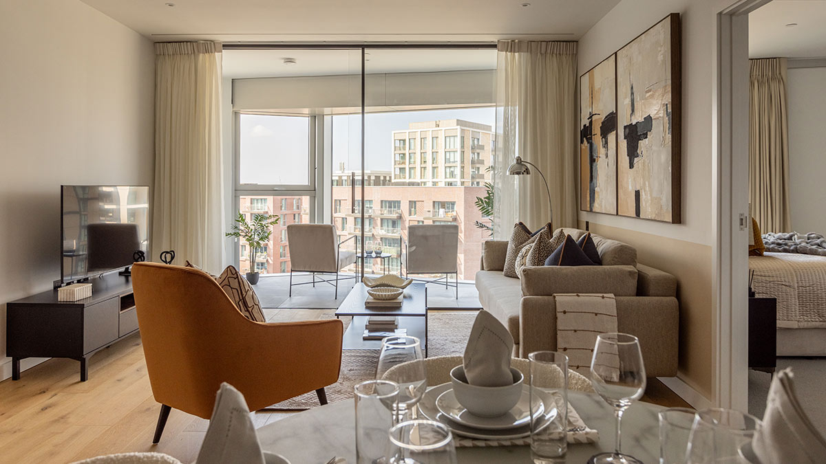 Contemporary open-plan living room